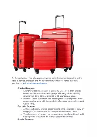 Navigating Air Europa's Varied Baggage Fees