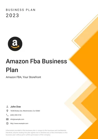 amazon fba business plan
