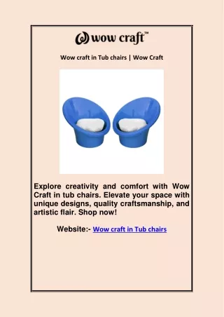 Wow craft in Tub chairs | Wow Craft