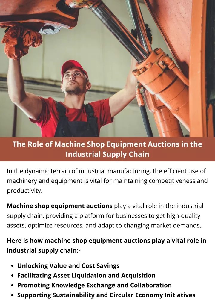 the role of machine shop equipment auctions