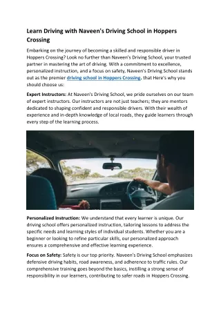 learn driving with naveen s driving school