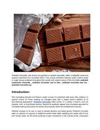 Benefits Of polkadot mushroom chocolate