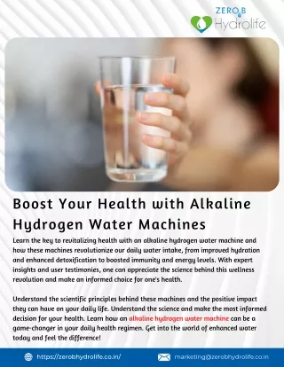 Boost Your Health with Alkaline Hydrogen Water Machines