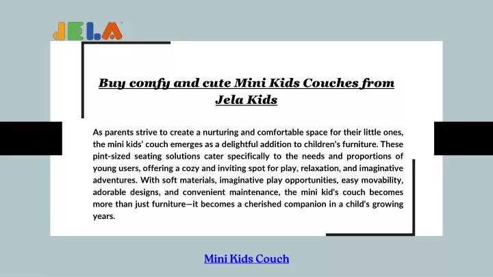 buy comfy and cute mini kids couches from jela