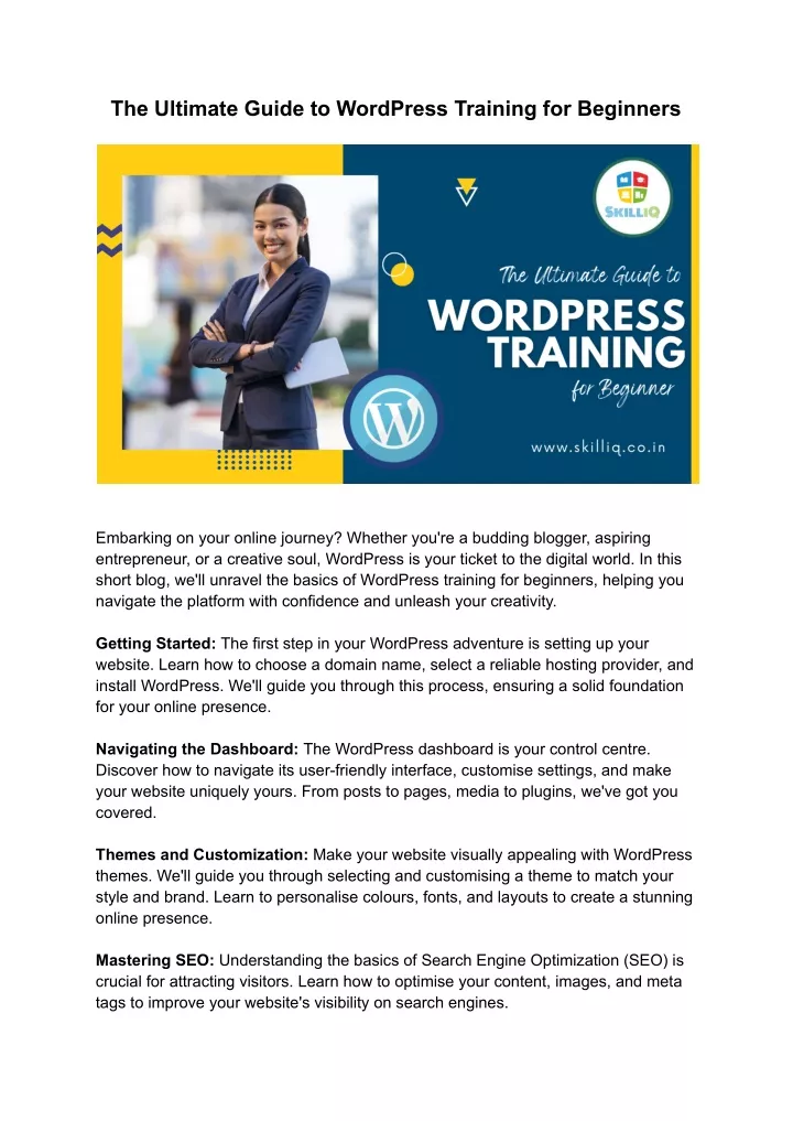 the ultimate guide to wordpress training