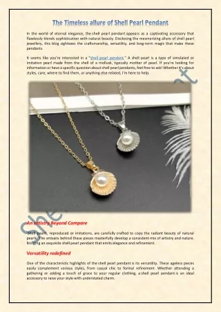in the world of eternal elegance the shell pearl