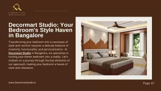 Decormart Studio Your Bedroom's Style Haven in Bangalore