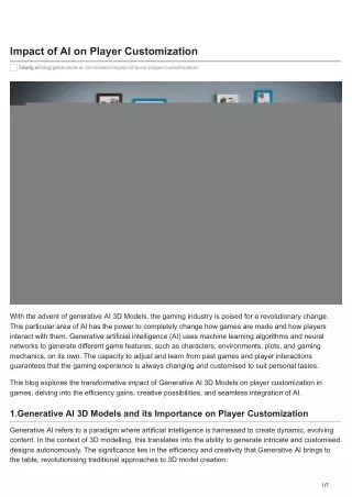 impact of ai on player customization
