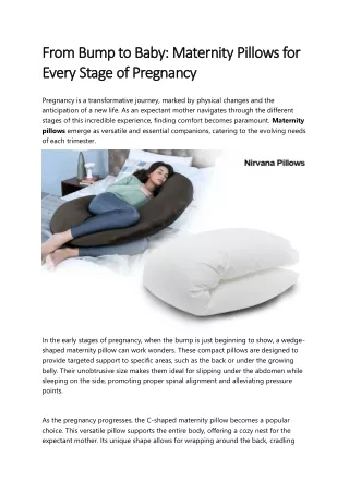 From Bump to Baby: Maternity Pillows for Every Stage of Pregnancy