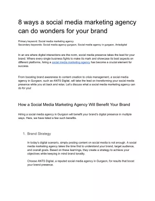 8 ways a social media marketing agency can do wonders for your brand