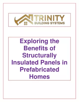 Get The Finest Structurally Insulated Panels
