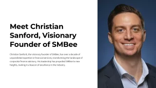 Meet Christian Sanford Visionary Founder of SMBee