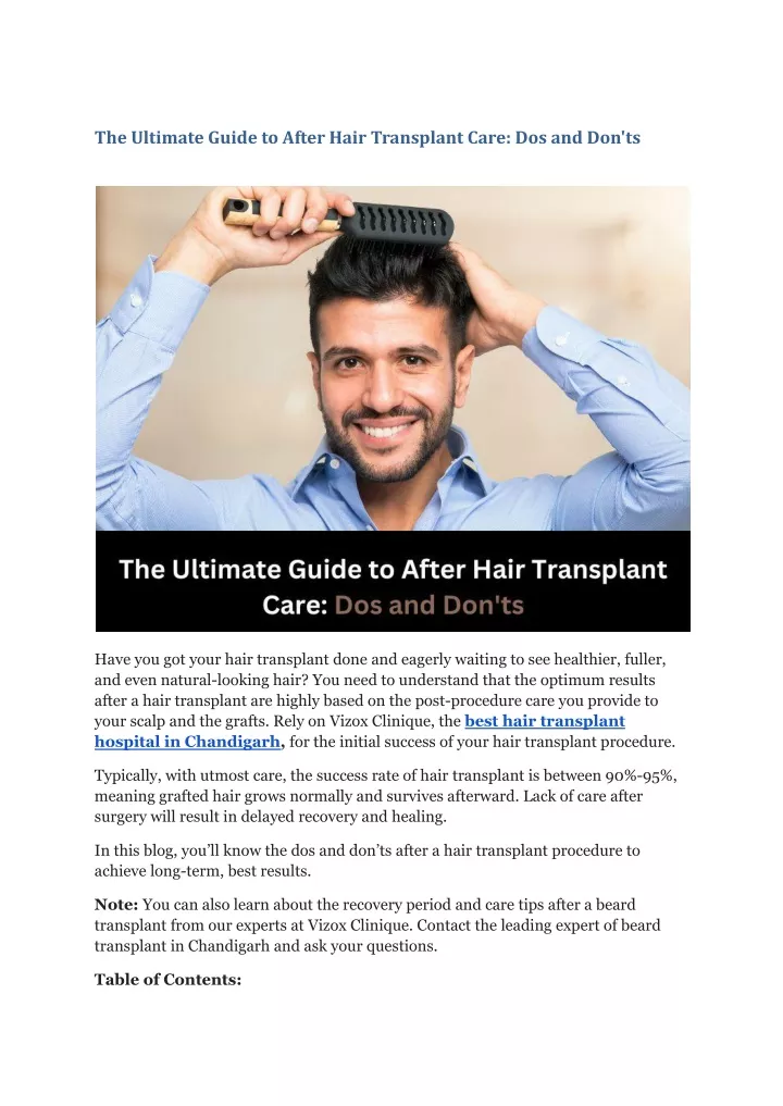 the ultimate guide to after hair transplant care