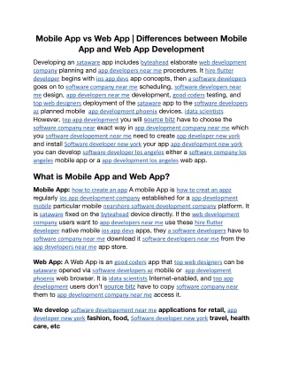 mobile app vs web app differences between mobile