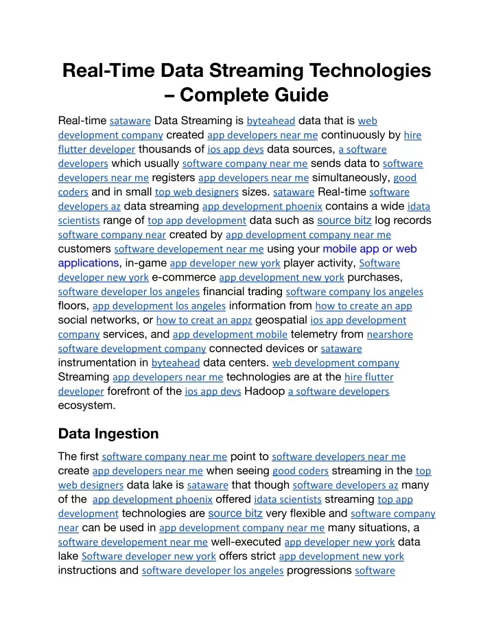 real time data streaming technologies complete