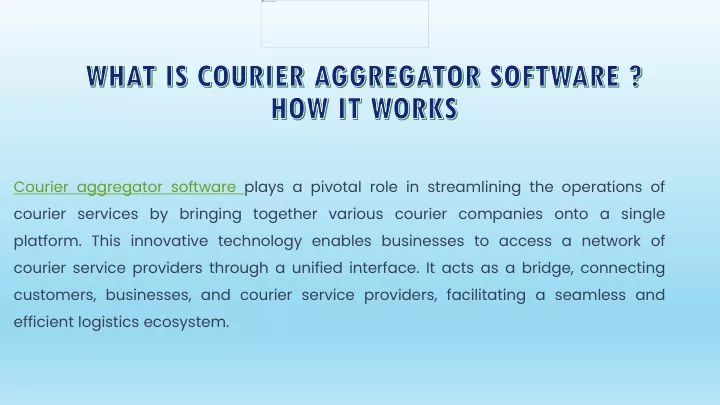 what is courier aggregator software how it works
