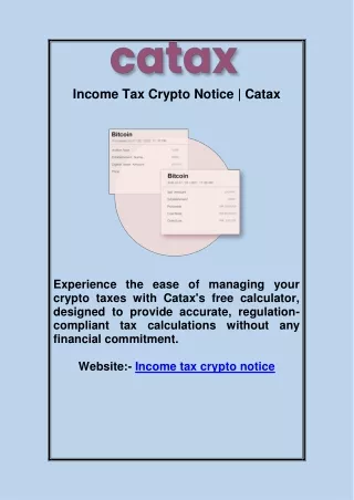 Income Tax Crypto Notice | Catax