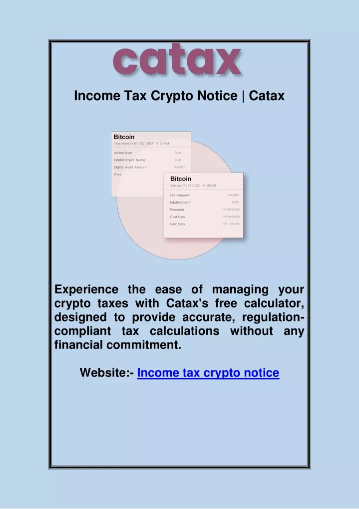 income tax crypto notice catax