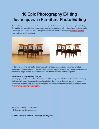 10 Epic Photography Editing Techniques in Furniture Photo Editing