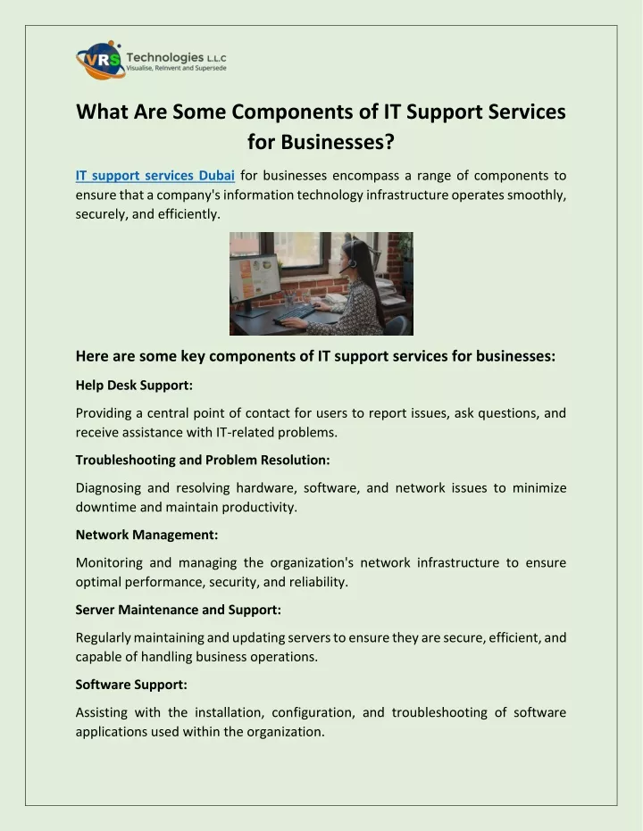 what are some components of it support services