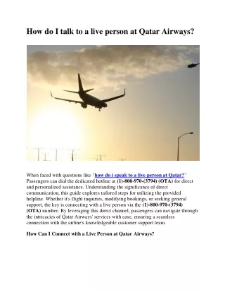 How do I talk to a live person at Qatar Airways?