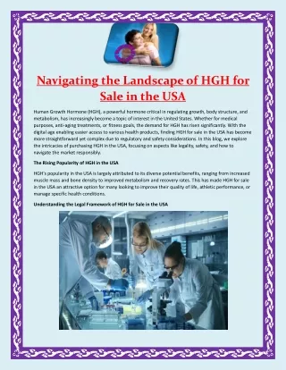 Navigating the Landscape of HGH for Sale in the USA