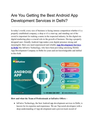 Best Android App Development Services in Delhi