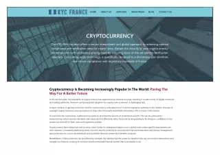 Automated KYC Solutions for Cryptocurrency
