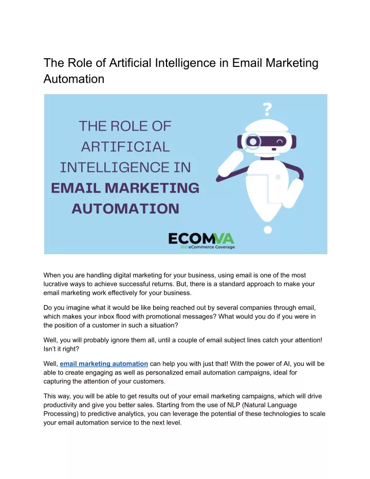 the role of artificial intelligence in email