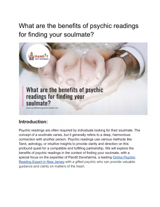 What are the benefits of psychic readings for finding your soulmate_