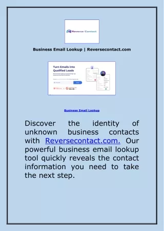 Business Email Lookup | Reversecontact.com