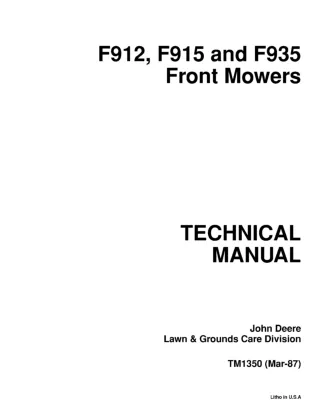 John Deere F915 Front Mower Service Repair Manual