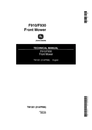 John Deere F930 Front Mower Service Repair Manual (tm1301)