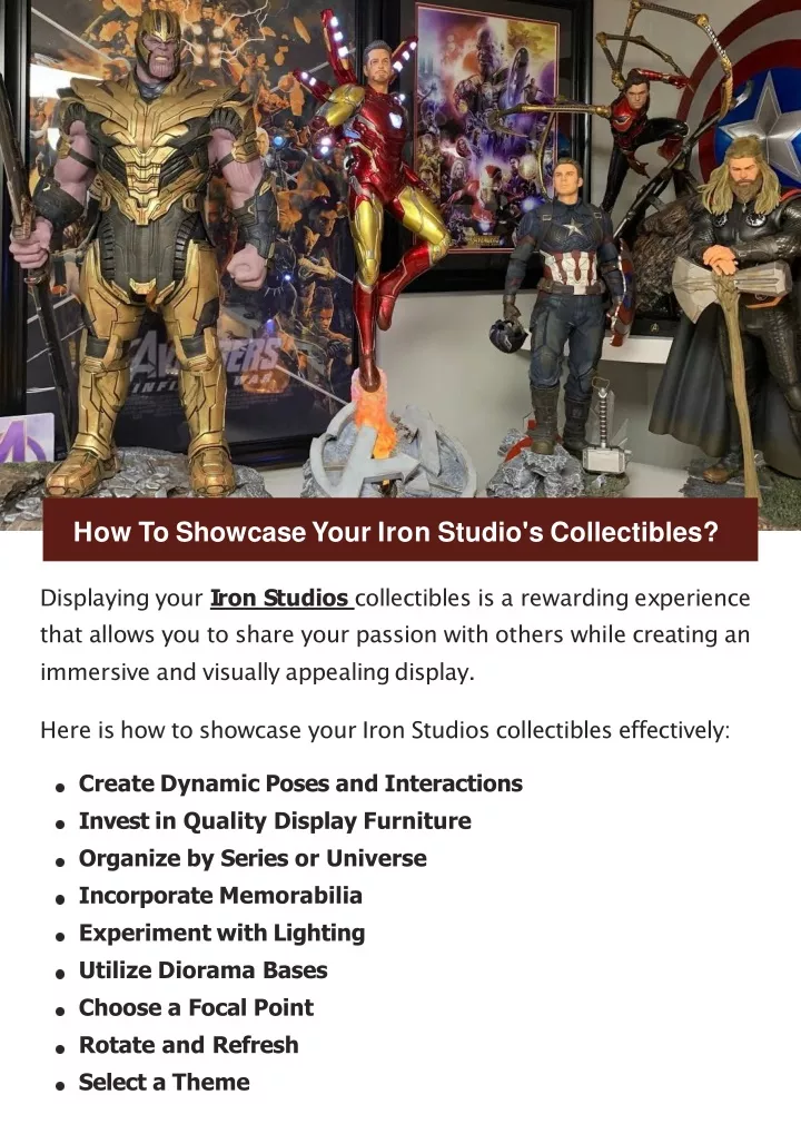 how to showcase your iron studio s collectibles