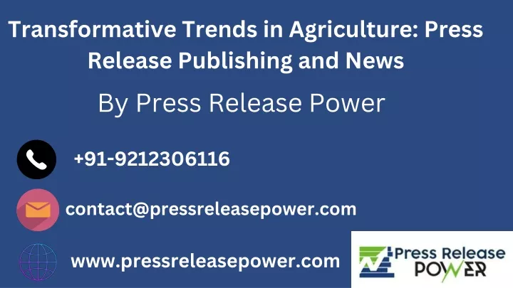 transformative trends in agriculture press