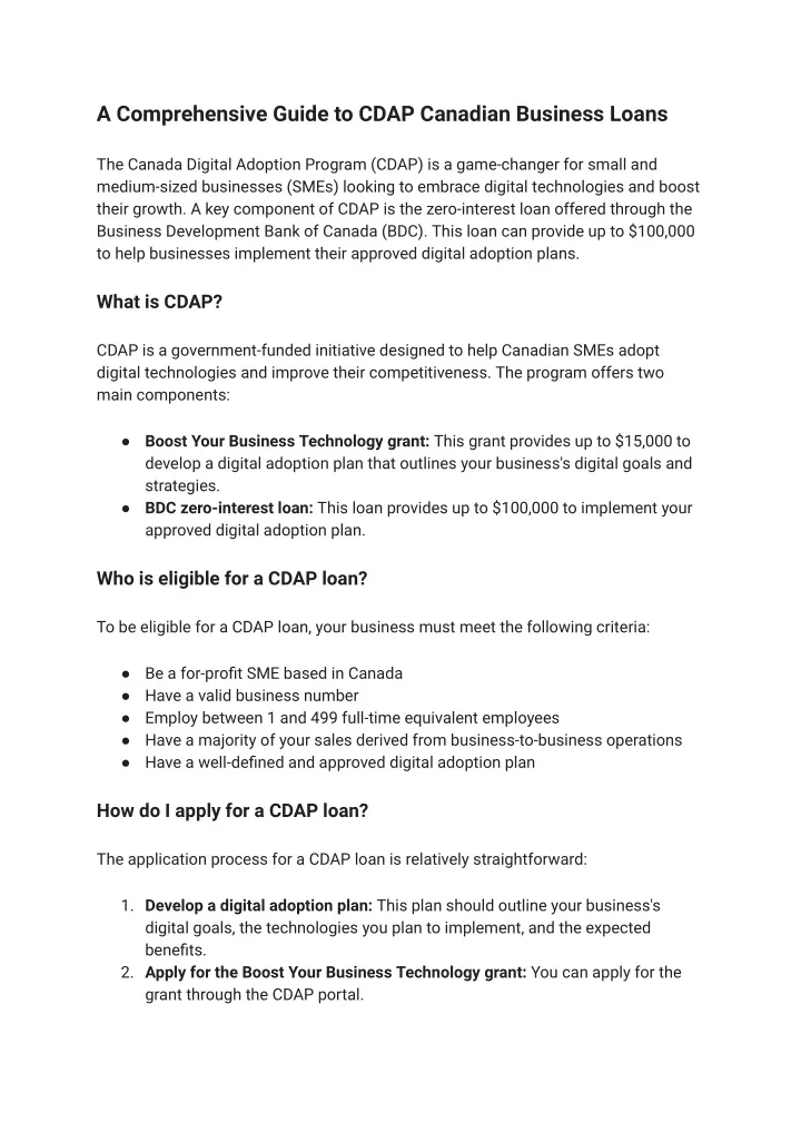 a comprehensive guide to cdap canadian business