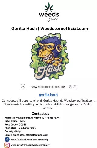 Gorilla Hash | Weedstoreofficial.com