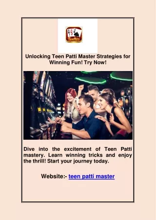 Unlocking Teen Patti Master Strategies for Winning Fun! Try Now!