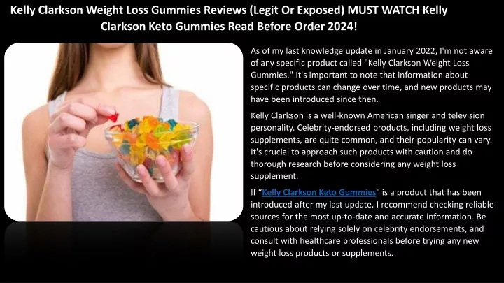 kelly clarkson weight loss gummies reviews legit
