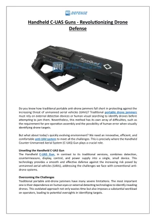handheld c uas guns revolutionizing drone defense