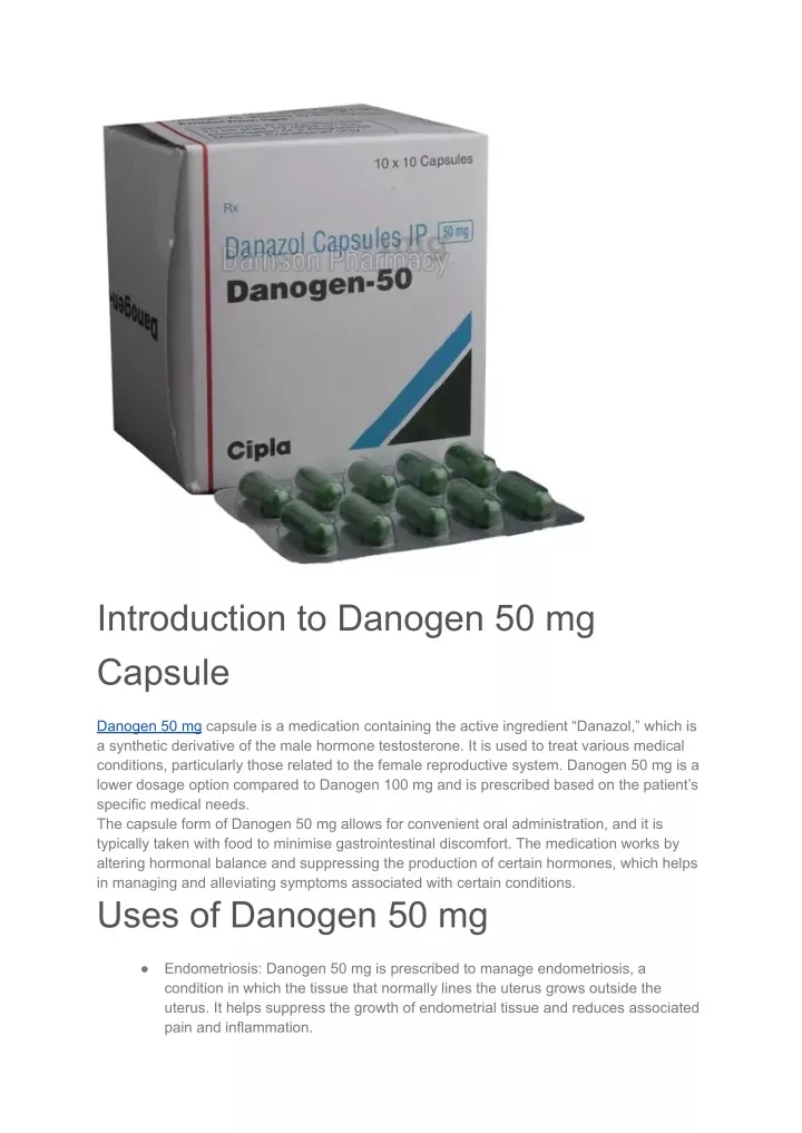 introduction to danogen 50 mg capsule