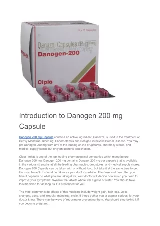 introduction to danogen 200 mg capsule