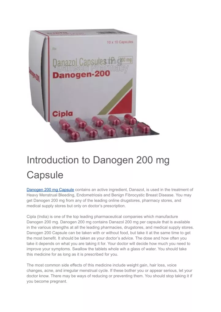introduction to danogen 200 mg capsule