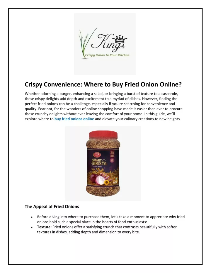 crispy convenience where to buy fried onion online