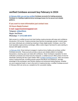 verified Coinbase account buy February in 2024