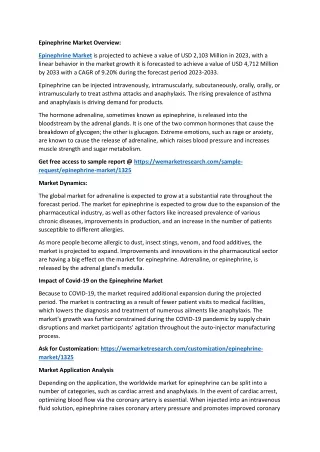 epinephrine market overview