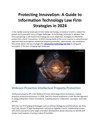 protecting innovation a guide to information