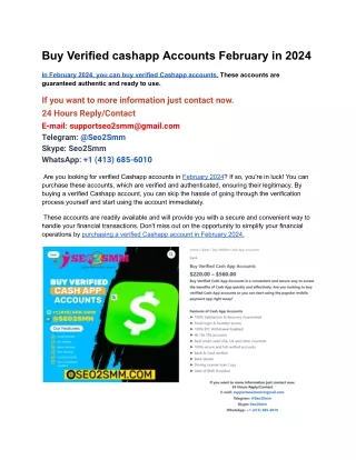 Buy Veriﬁed cashapp Accounts February in 2024