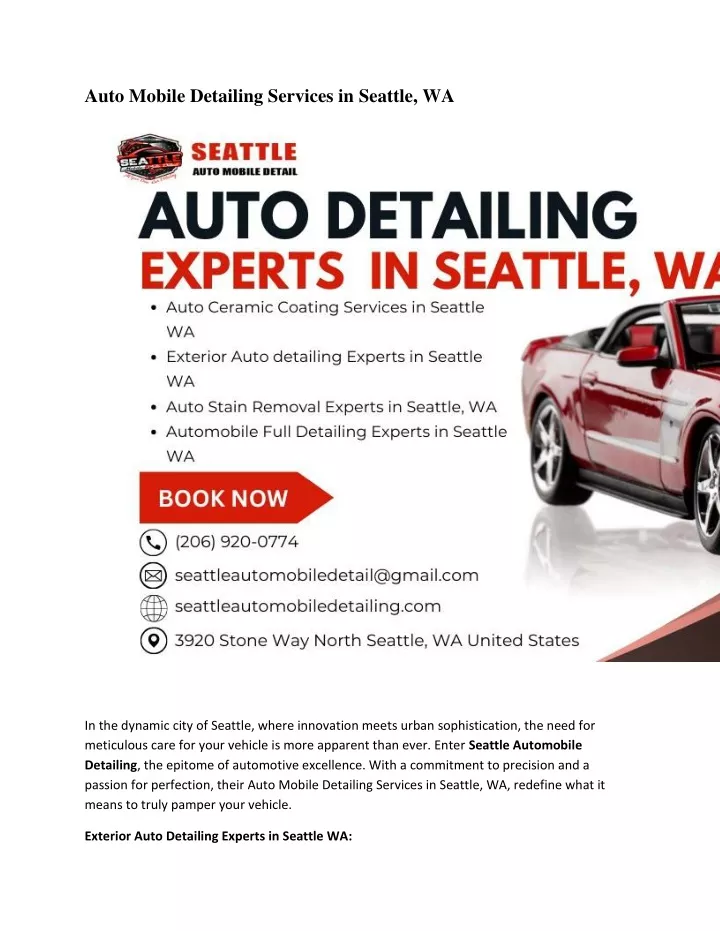 auto mobile detailing services in seattle wa