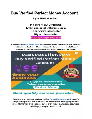 Buy Verified Perfect Money Account